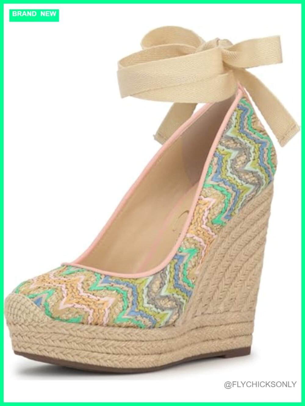 Raffia Espadrille Wedge Sandals Ankle Strap Tie Wedding